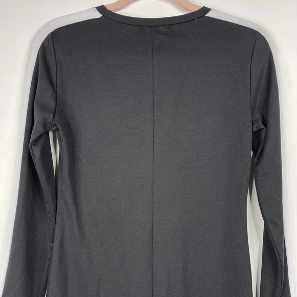 2/$30 ZARA Contrasted T-Shirt Dress Black Sporty Side Striped Long Sleeve #6969 - Picture 11 of 16